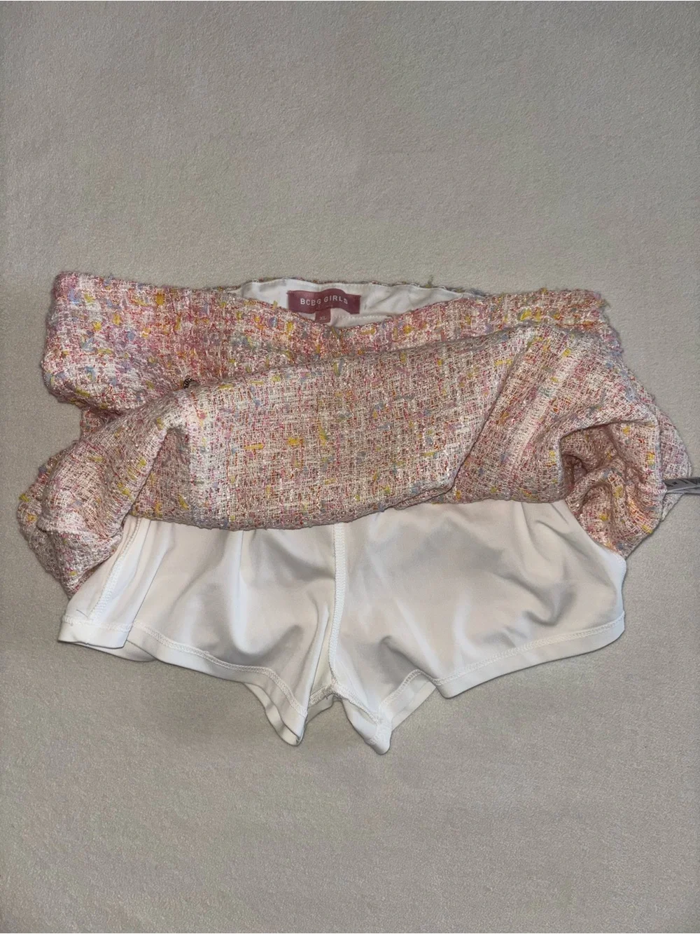 BCBG Girls Pastel Tweed Skort Teen Tween Soft Girl Preppy Coquette XL